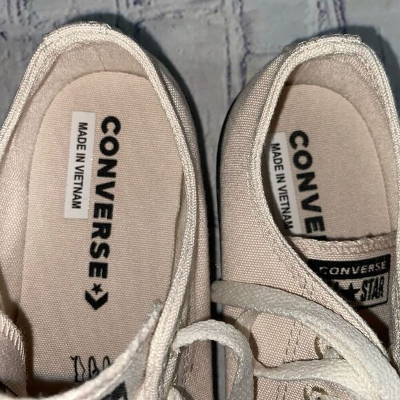 Converse All Star Sneakers  Men’s Size 6.5 Women’s Size 8.5 Renew Canvas Beige - Picture 4 of 12